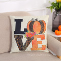 Poly-Cotton Pillow Cases Printed Cartoon Pumpkin Throw Pillow Cover Square Thanksgiving Decorative Pillow Cushion Cover